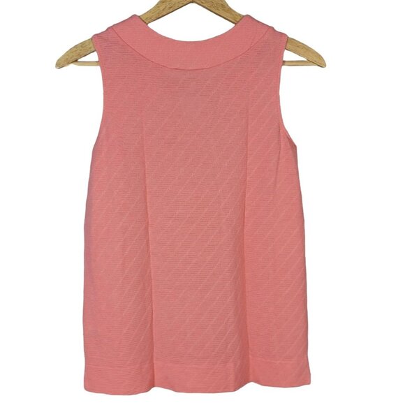 2/$15 Pendleton Modal Top Pink Coral XS Textured Round Neck Sleeveless Keyhole - Picture 3 of 6